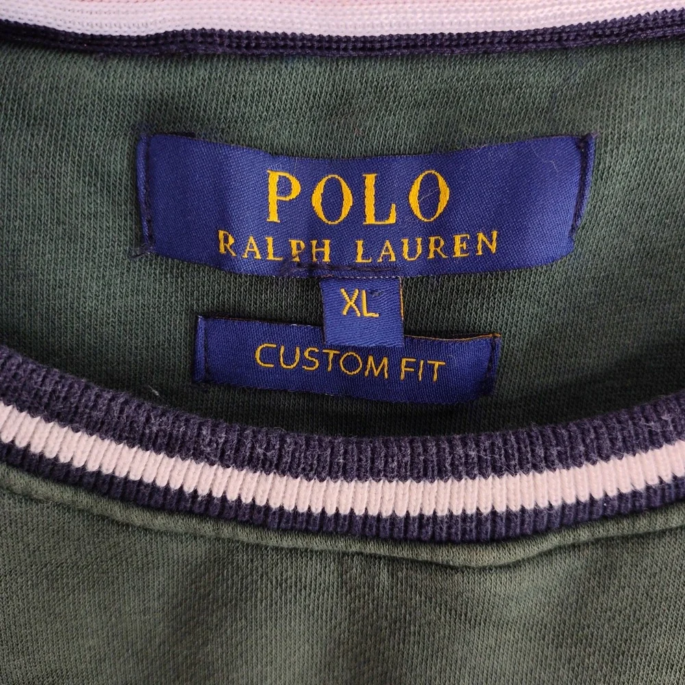 Polo Ralph Lauren Crest Sweatshirt XL Green Custom Fit Embroidered Pullover